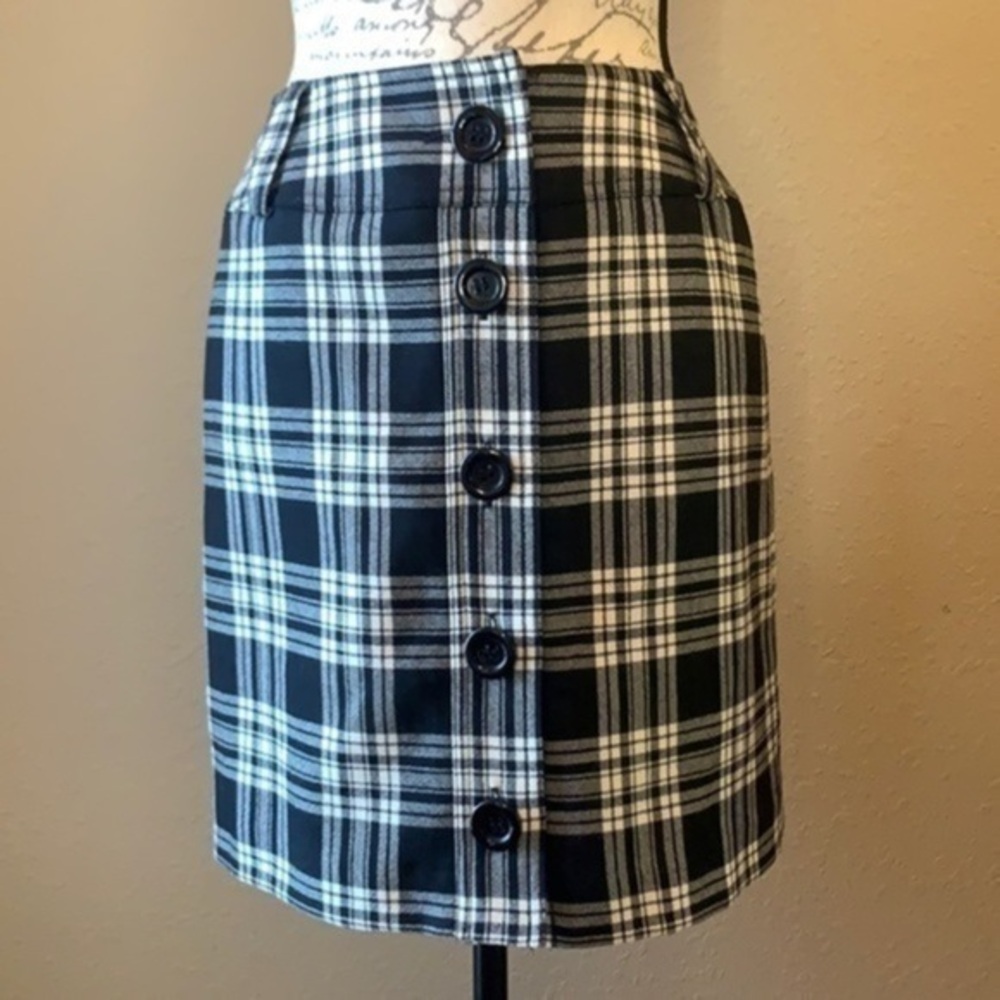 Pendleton 100% wool plaid button front skirt 4P